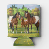 Paarden van de bruine baai Appaloosa in de zomerpe Blikjeskoeler (Achterkant)