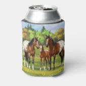 Paarden van de bruine baai Appaloosa in de zomerpe Blikjeskoeler (Blikje Achterkant)