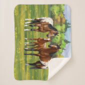 Paarden van de bruine baai Appaloosa in de zomerpe Sherpa Deken (Voorkant)