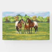 Paarden van de bruine baai Appaloosa in de zomerpe Spandoek (Horizontaal)