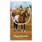 Paarden van de bruine baai van Appaloosa in het na Klein Cadeauzakje (Achterkant)