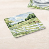 Paarden van de Green Pastures Ranch Kartonnen Onderzetters (Schuin)