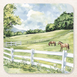 Paarden van de Green Pastures Ranch Kartonnen Onderzetters