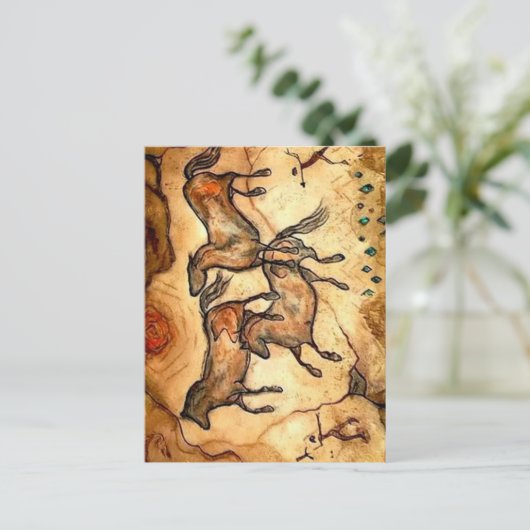 Paarden van de grot ** briefkaart (Staand voorkant)