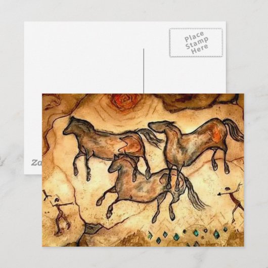 Paarden van de grot ** briefkaart (Voorkant / Achterkant)