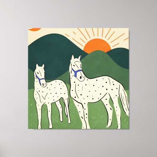 Paarden van de Highland Canvas Afdruk (Voorkant)