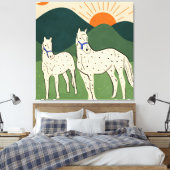 Paarden van de Highland Canvas Afdruk (Insitu (Slaapkamer))