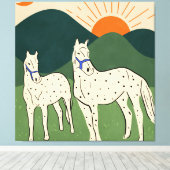 Paarden van de Highland Canvas Afdruk (Insitu (Houten vloer))