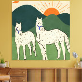 Paarden van de Highland Canvas Afdruk (Insitu (Woonkamer))