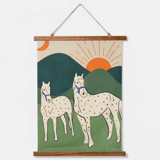 Paarden van de Highland Hangend Wandkleed (Voorkant)
