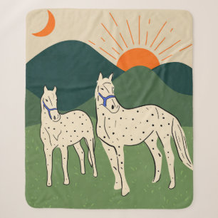 Paarden van de Highland Sherpa Deken