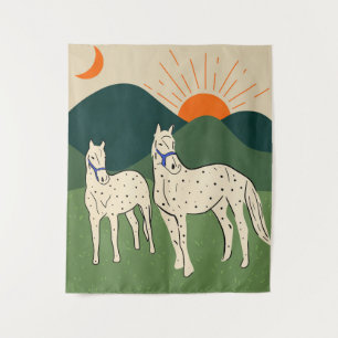 Paarden van de Highland Wandkleed