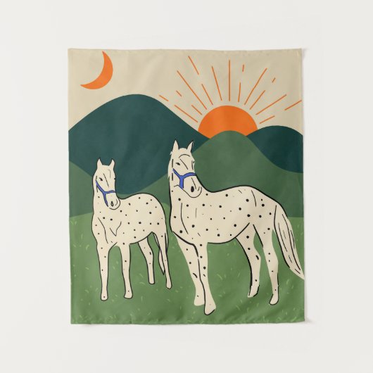 Paarden van de Highland Wandkleed (Voorkant)