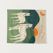 Paarden van de Highland Wandkleed (Voorkant (horizontaal))