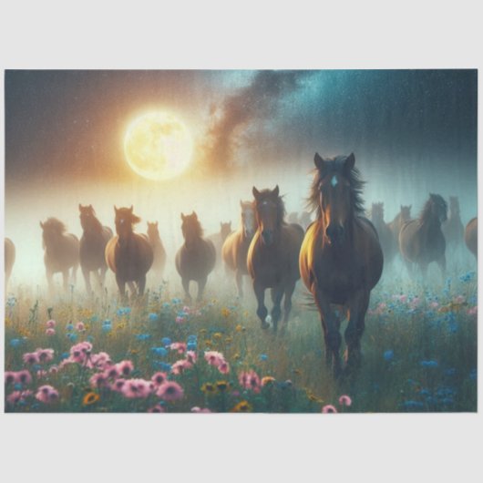 Paarden van de nacht tissuepapier (Voorkant)