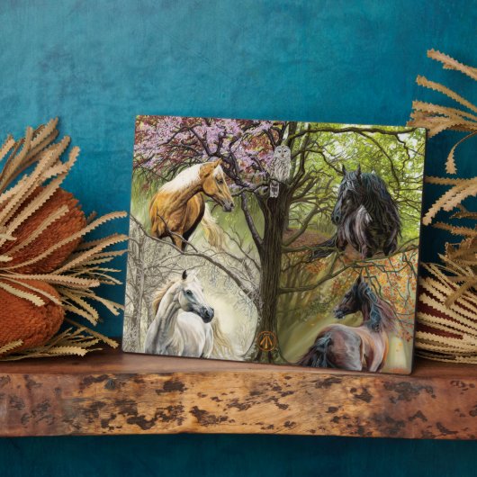 Paarden van de vier elementen Art Plaque Fotoplaat (Zijkant)