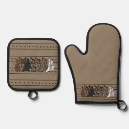 Paarden van figdewdrop Ovenwant & Pot Pannenlap Set