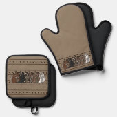 Paarden van figdewdrop Ovenwant & Pot Pannenlap Set (Voorkant / Achterkant)