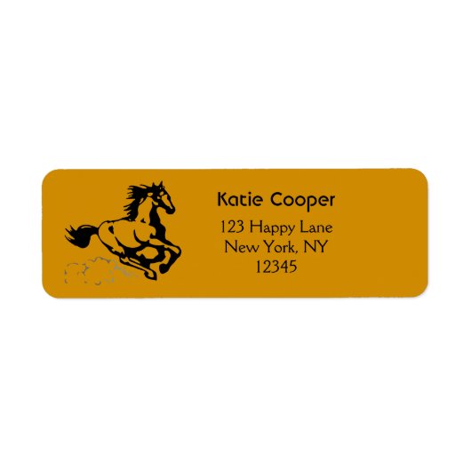 Paarden van galoping Wild en Free Etiket (Voorkant)