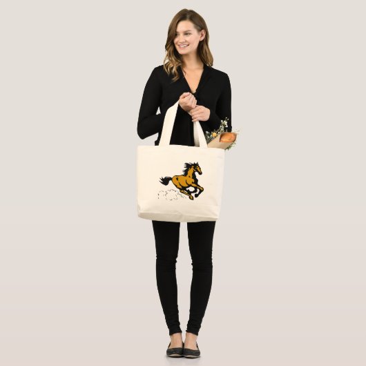 Paarden van galoping Wild en Free Grote Tote Bag (Voorkant (model))