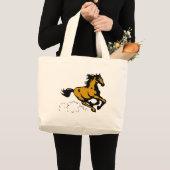 Paarden van galoping Wild en Free Grote Tote Bag (Voorkant (product))