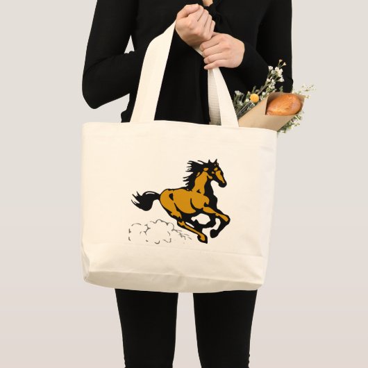 Paarden van galoping Wild en Free Grote Tote Bag (Voorkant (product))