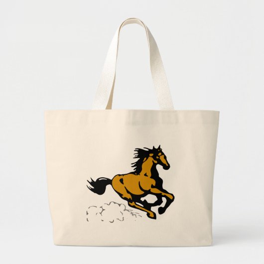 Paarden van galoping Wild en Free Grote Tote Bag (Voorkant)