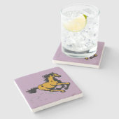 Paarden van galoping Wild en Free Stenen Onderzetter (Zijkant)