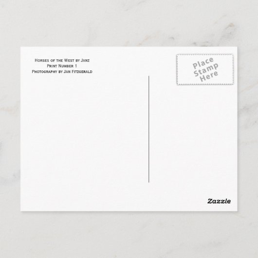 Paarden van het Westen door Janz Print Number 1 Br Briefkaart (Achterkant)