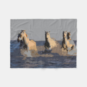 Paarden van het Zee - wilde paarden Fleece Deken