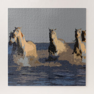 Paarden van het Zee - wilde paarden Legpuzzel