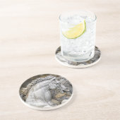 Paarden van Neptune Statue Italië 1 Zandsteen Onderzetter (Zijkant)