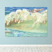 Paarden van Neptunus door Walter Crane Canvas Afdruk (Insitu (Houten vloer))