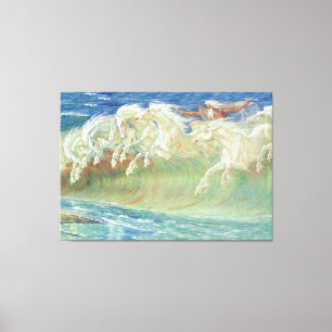 Paarden van Neptunus door Walter Crane Canvas Afdruk