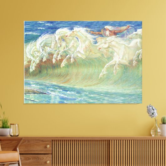 Paarden van Neptunus door Walter Crane Canvas Afdruk (Insitu (Woonkamer))