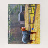 Paarden van New Hampshire. Kerstgroeten Legpuzzel (Verticaal)