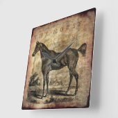 Paarden van paard Thoroughbred en van Arabieren Vierkante Klok (Hoek)