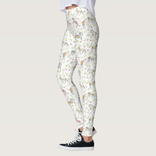 Paarden van paardenbloem van wilde flora en Waterv Leggings (Links)