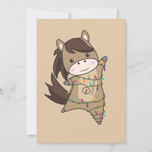 Paarden van paardenkerstwinterwinterwinterpaarden  feestdagenkaart (Voorkant)