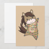 Paarden van paardenkerstwinterwinterwinterpaarden  feestdagenkaart (Voorkant / Achterkant)