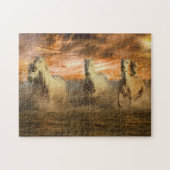 Paarden van Puzzle-White Legpuzzel (Horizontaal)
