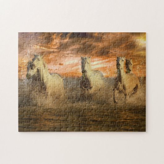 Paarden van Puzzle-White Legpuzzel (Horizontaal)