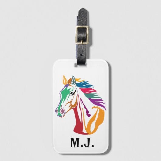 Paarden van vele kleuren bagagelabel (Voorkant (verticaal))