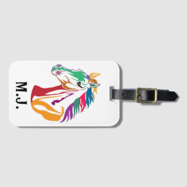 Paarden van vele kleuren bagagelabel