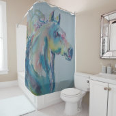 Paarden van vele kleuren douchegordijn (In situ)