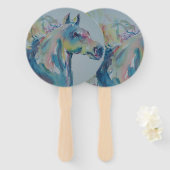 Paarden van vele kleuren handwaaier (Voorkant en achterkant)