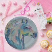 Paarden van vele kleuren papieren bordje (Feest)