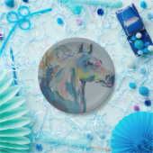 Paarden van vele kleuren papieren bordje (Feest)