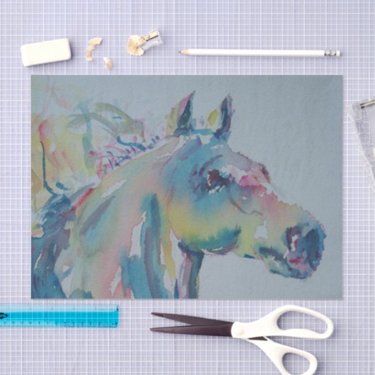 Paarden van vele kleuren tissuepapier (Craft)