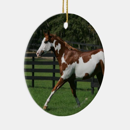 Paarden van verf die lopen 1 keramisch ornament (Rechts)